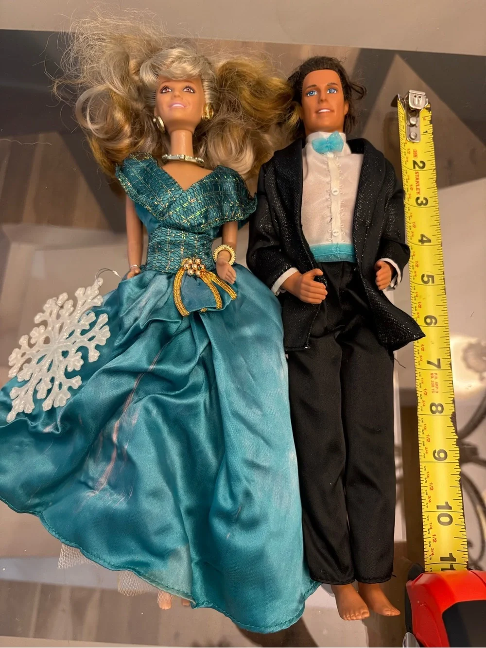 Barbie Ken Fashion Doll Lot 2 11 in Wedding Gown & Tux Removable Clothes 1997